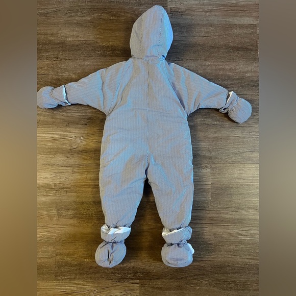 Kid Warmers Sz 18M Winter Gray Pram‎ Zipper Front Hooded Snowsuit Bunting - Picture 2 of 6